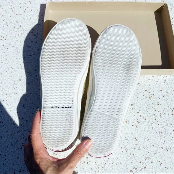 NIB Authentic Burberry Gold Canvas SlipOn Sneakers​